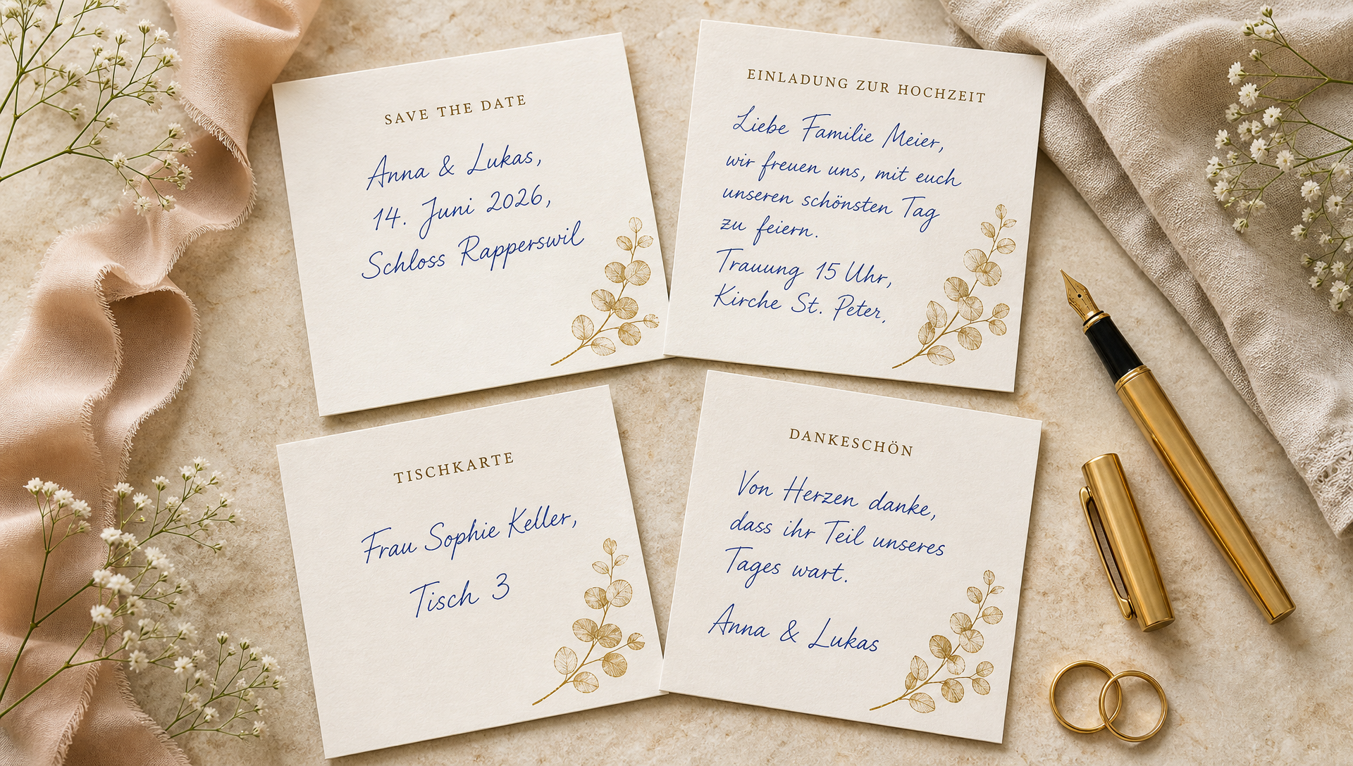 Anwendungsfall Hochzeitseinladungen: handschriftliche Karten und Briefe von Inkly