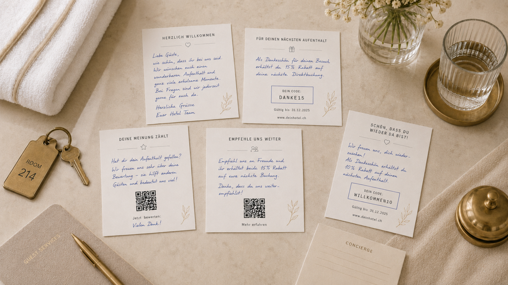 Anwendungsfall Karten für Hotels: handschriftliche Karten und Briefe von Inkly